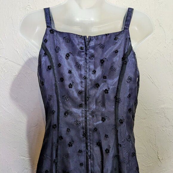 Vintage Betsy & Adam Formal Dress Sz 6 90s Fairy Grunge Whimsigoth Sheer Gown - Picture 7 of 8